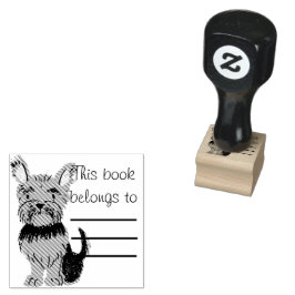 Carimbo De Borracha Yorkshire Terrier Puppy Personal Library Stamp