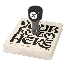 Carimbo De Borracha Your Business Logo Custom Groovy Retro Dark Colors