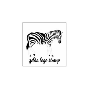 Carimbo De Borracha Zebra Preta Animal