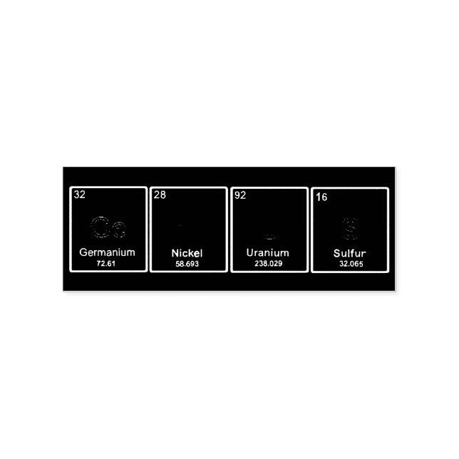 Carimbo de elementos de mesa periódica GeNiUS (Impressão)