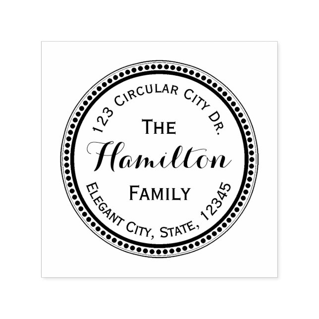 Carimbo de Endereço Arredondado Ponto do Círculo d (Design)