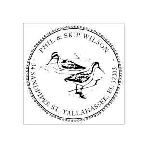 Carimbo de Endereço de Devolução do Pássaro Aproxi