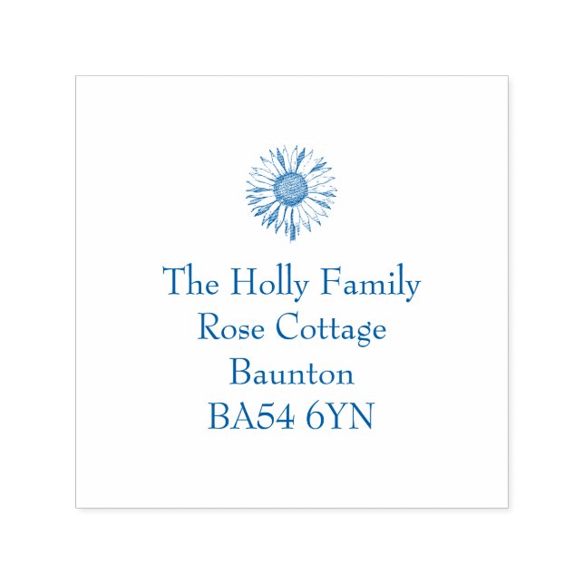 Carimbo de Endereço de Girassol (Design)