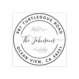 Carimbo de Endereço de Retorno Arredondado Elegant
