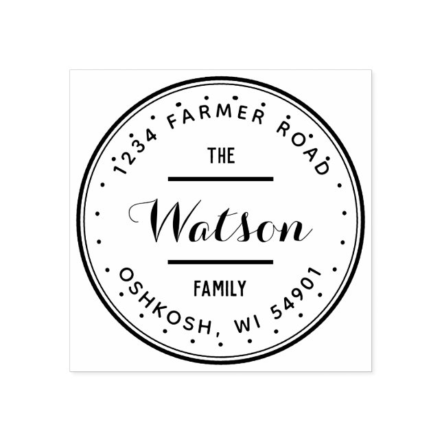 Carimbo de Endereço de Retorno da Família Redonda  (Impressão)