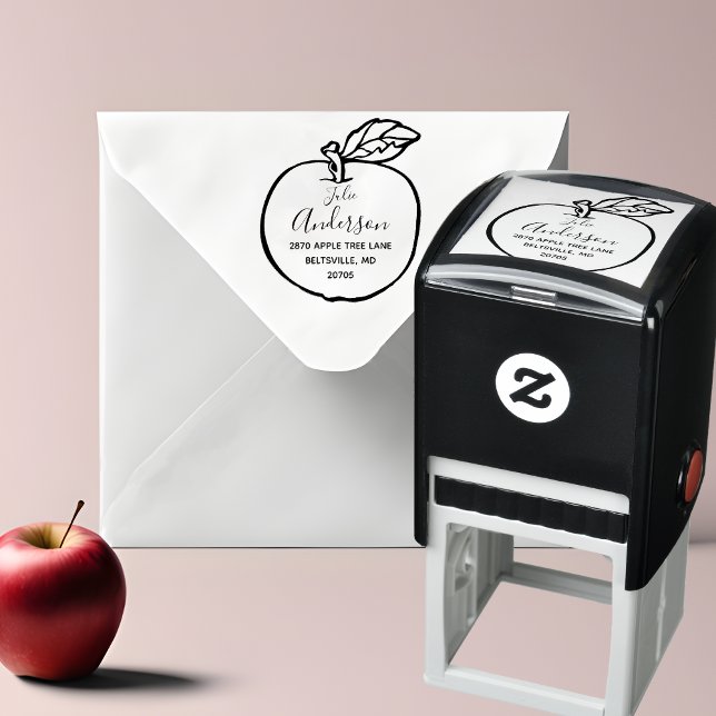 Carimbo de Endereço de Retorno de Autodigitação da (🍎 Personalized Apple Stamp: A Teacher's Delight! 📚)
