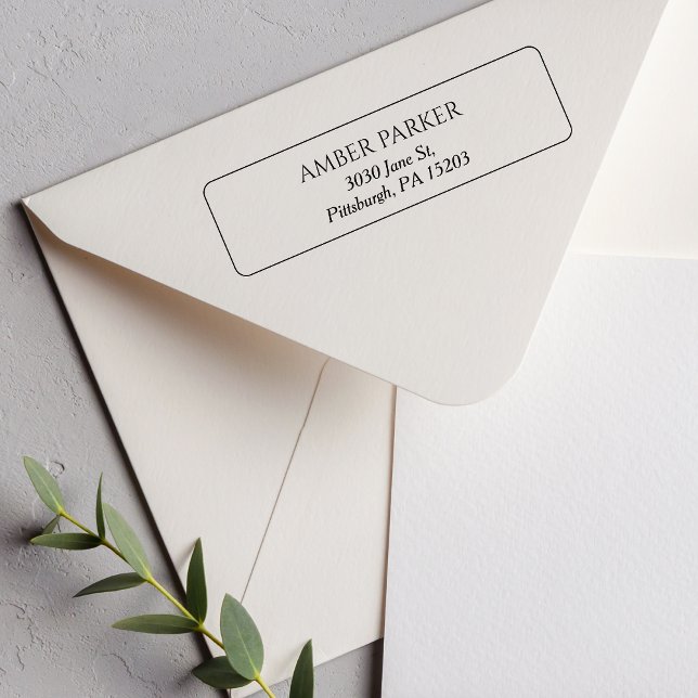 Carimbo de Endereço de Retorno de Borda Simples (Criador carregado)