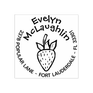 Carimbo de Endereço de Retorno de Morango Quiméric