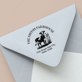 Carimbo de endereço de retorno de vaca