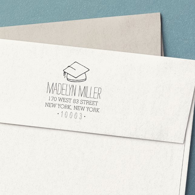 Carimbo de Endereço de Retorno do boné de formatur (Criador carregado)