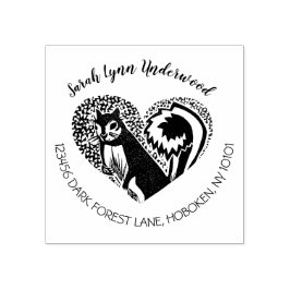 carimbo de endereço de retorno do coração de esqui