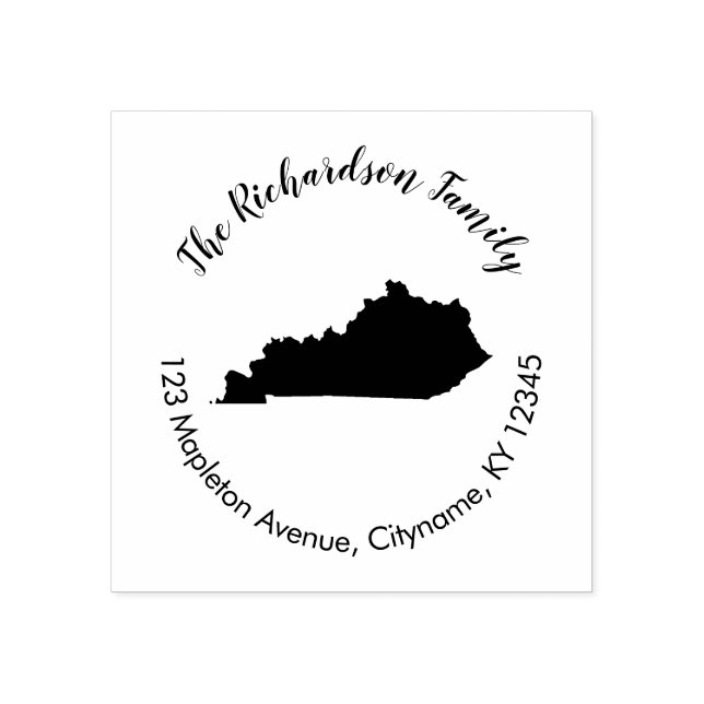 carimbo de endereço de retorno do estado do Kentuc (Impressão)