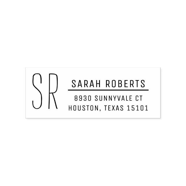 Carimbo de Endereço de Retorno do Monograma Modern (Impressão)