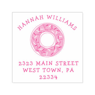 Carimbo de Endereço de Retorno do Rosquinha Cute K