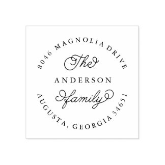 Carimbo de Endereço de Retorno Redondo para Novo E