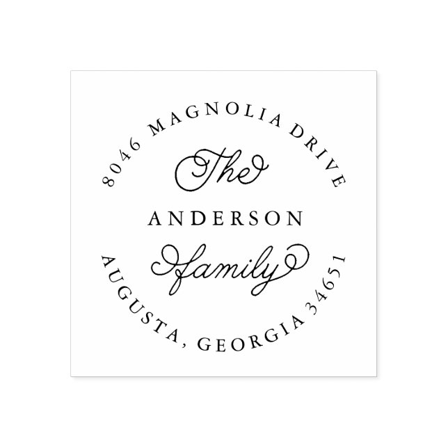 Carimbo de Endereço de Retorno Redondo para Novo E (Impressão)