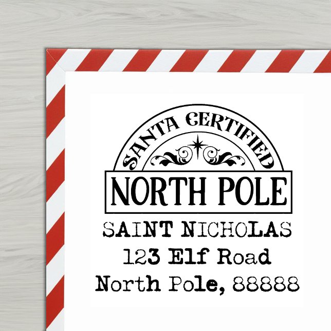 Carimbo de Endereço do Polo Norte Certificado para (Letter from Santa - Stamp)