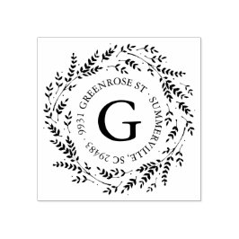 Carimbo de Endereço Russo Wreath Monograma