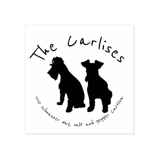 carimbo de endereço schnauzer (Impressão)