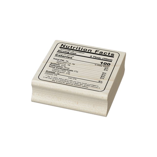 Carimbo de Fatos de Nutrição Editáveis do Xarope (Carimbo)