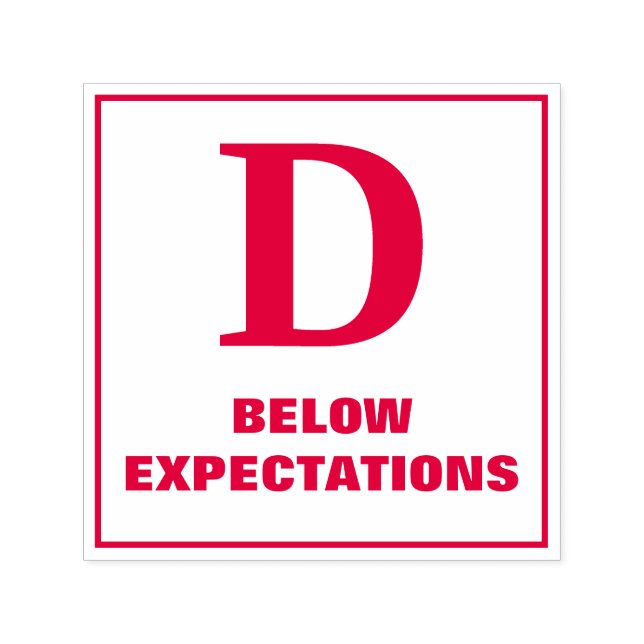 Carimbo de Formando: D, ABAIXO DAS EXPECTATIVAS (Design)
