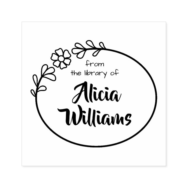 Carimbo de livro, quadro floral (Impressão)