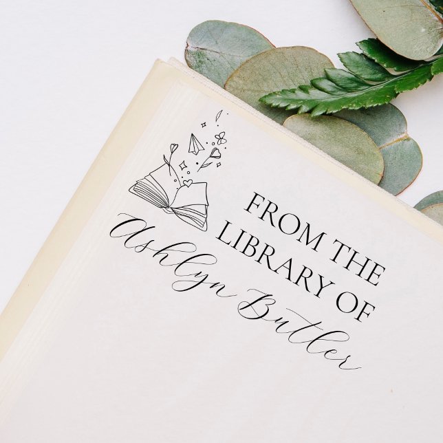 Carimbo de Madeira de Nome Personalizado Da Biblio (Criador carregado)