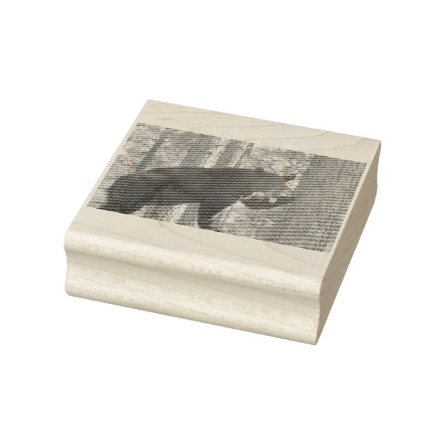 Carimbo de madeira de ursos pretos (Carimbo)