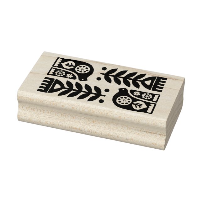 Carimbo de Madeira - Flores de Arte Folclórica Esc (Carimbo)