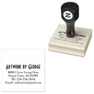 Carimbo de madeira personalizado 2,5 x 2,5