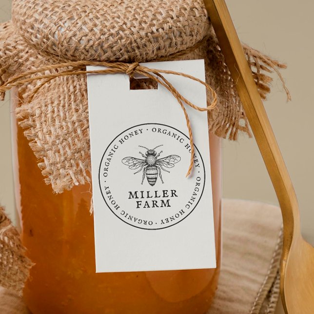 Carimbo De Mel Apiário De Fazenda Arredondada Da F (Rubber Stamp Mock-up)