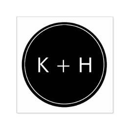 Carimbo de Monograma de Casamento Minimalista