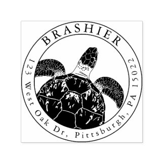 Carimbo de Morada de Autocoloração de Tartaruga Ma