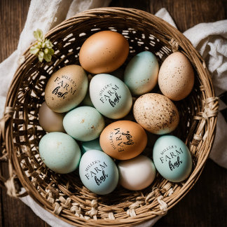 Carimbo de Ovo Fresco Personalizado da Fazenda