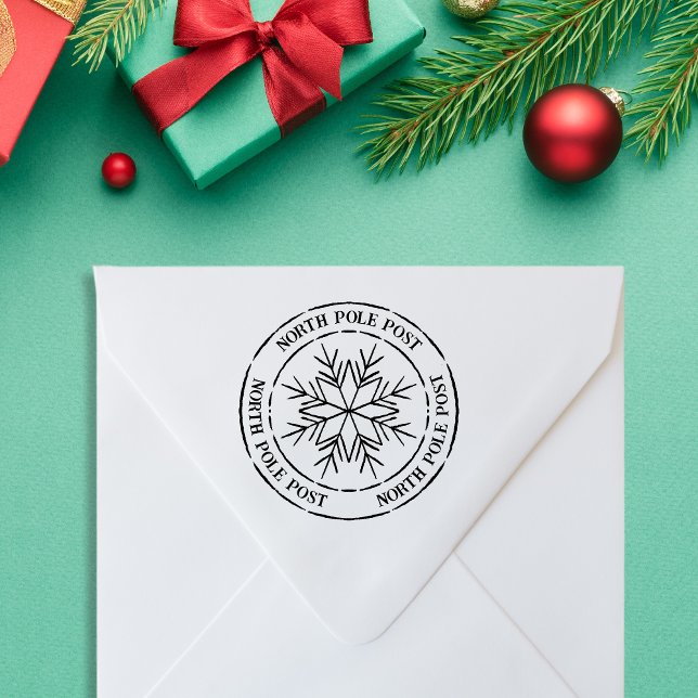 Carimbo de Papais noeis de Floco de Neve Posto do  (North Pole Post Santa Stamp)