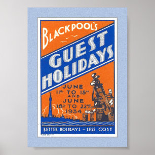 CARIMBO DE POSTER DE 1934 BLACKPOOL UK