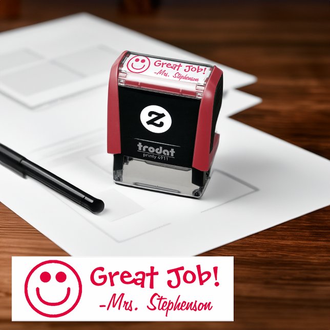 Carimbo de Recompensa Personalizado do Professor (custom printed teacher reward name rubber stamp)