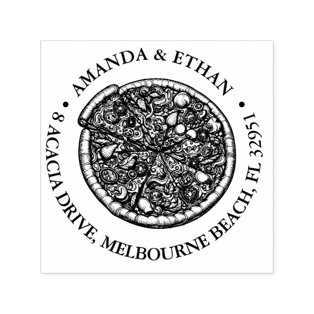 Carimbo de Tema de Autoscolagem de Pizza Quente (Design)