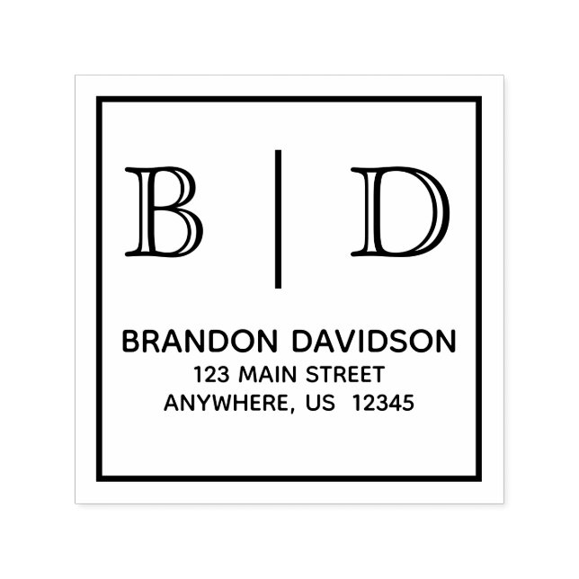 Carimbo de Tinta Automática Monograma com Duas Let (Design)