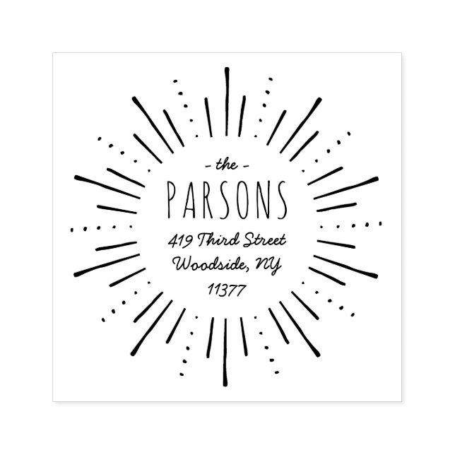 Carimbo do endereço do Starburst Monographic (Impressão)