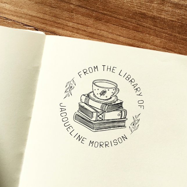 Carimbo do Livro da Biblioteca Pessoal Whimsical (Rubber Stamp Mock-up)