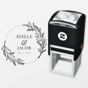 Carimbo Floral Rustic Frame Monograma Bber Casamen