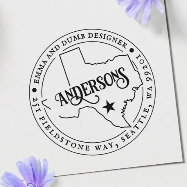 Carimbo Moderno de Autoimpressão de Endereço de Re (Criador carregado)