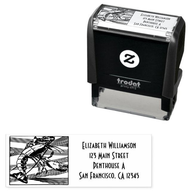 Carimbo personalizado com lagosta no oceano (In Situ)