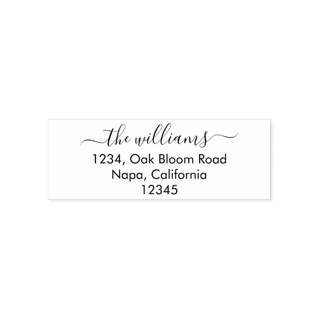 Carimbo Personalizado de Borracha de Script Chic S (Design)