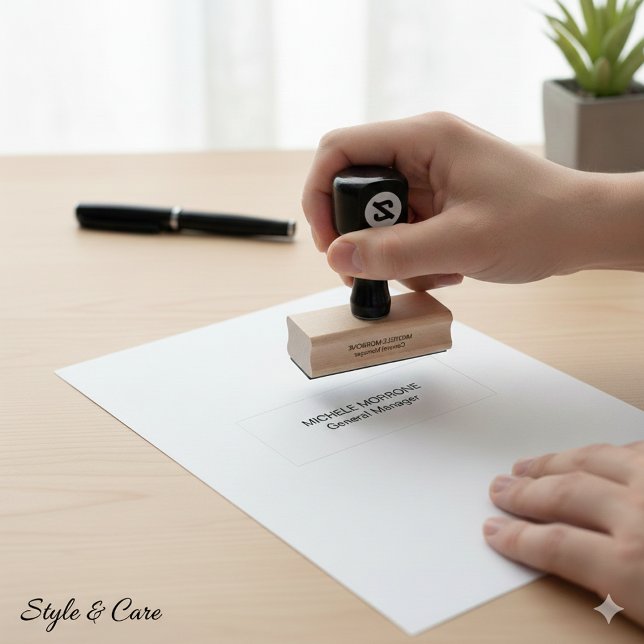 Carimbo profissional com nome personalizado e info (Professional Stamp with Custom Name and Role Info)