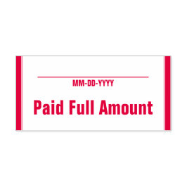 Carimbo simples de borracha "Montante pago do Chei