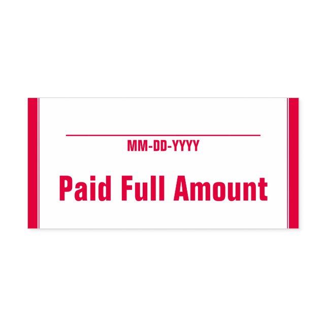 Carimbo simples de borracha "Montante pago do Chei (Design)