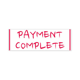 Carimbo simples de borracha "PAYMENT COMPLETE"