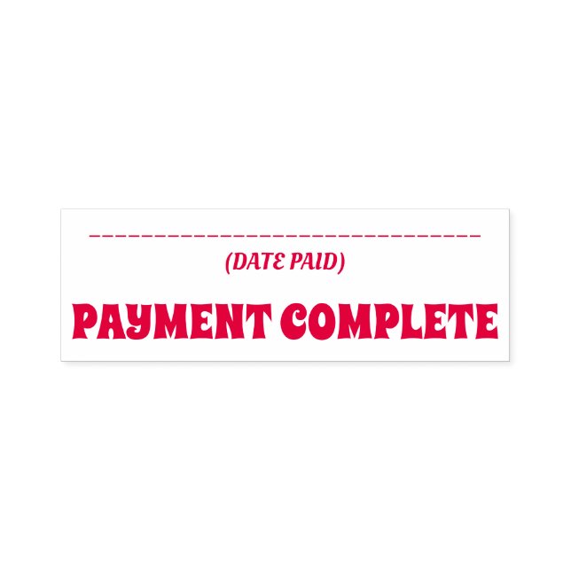 Carimbo simples de borracha "PAYMENT COMPLETE" (Design)